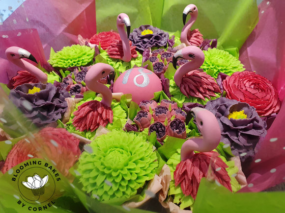 Flamingo Themed Cupcake Bouquet