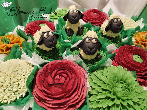 Sheep Themed Cupcake Bouquet